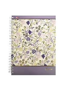 Тетрадь А4 160л кл. "Орнамент. Изысканные цветы" 7БЦ, евроспираль, мал.ламинация, тиснение зол.фольгой, Listoff