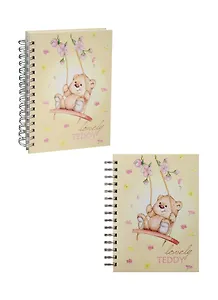Записная книжка А6 80л "Lovely Teddy 7БЦ, евроспираль, выб.лак, мат.лам, ассорти, БиДжи