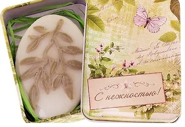 Набор С нежностью в шкатулке (571077) (9х6,5х2,7) (мыло-ботаника, серпантин) 2345646 — 1