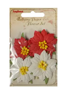 Пуансеттия 4 цветочка (SCB300901) (d=2,7см) (упаковка)