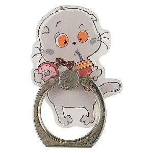 Держатель-кольцо для телефона Басик с кофе (металл) (коробка) (12-17754-210602)