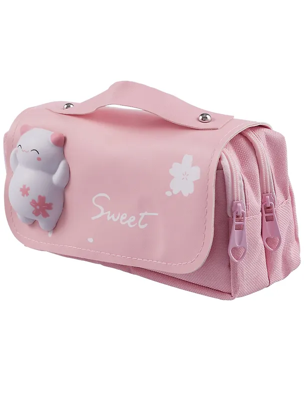 Пенал-сумка на молнии "Sweet" с ручкой, 2 отделения, розовый, Yoi 3087354 — 6