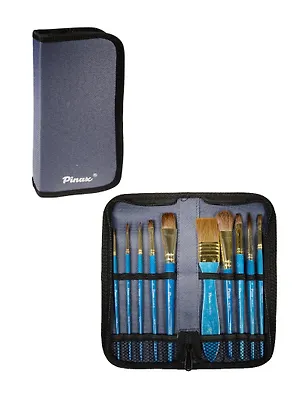 Кисти 10шт пони ассорти, пенал "Creative", европодвес, Pinax 241193