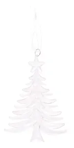 Новогоднее подвесное украшение Елочка перламутровая (пластик) (ПВХ бокс) (10х14) (12-09229-2-N18)