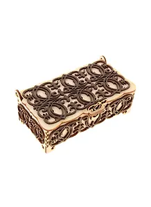 Шкатулка дерево белая с темными резными элементами (10х17х5,5) (1038772)