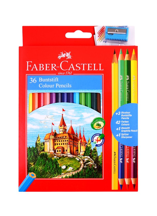 Карандаши цветные Faber-Castell, "Замок", 36 цветов с точилкой 255833 — 1