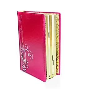 Ежедневник недат. А6+ 198л "НАПЛАК" нат.кожа, фуксия, тонир.блок, золот.срез, КанцБург