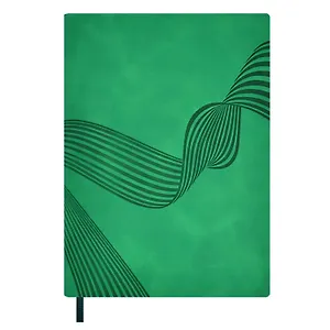 Ежедневник недат. А6+ 160л 126х174 "Софт-тач" зелёный, иск.кожа, мягкий переплет, блинт.тиснение, офсет, ляссе