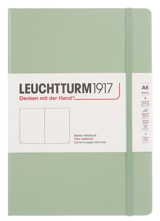 Книга для записей A5 125л нелин. "Classic" тв.обл., цвет шалфей, Leuchtturm1917 3166565 — 1