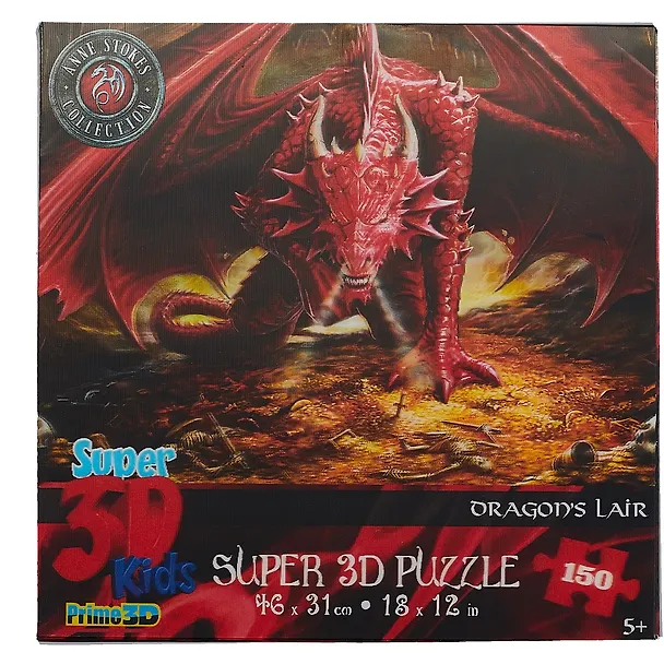 Пазл 150 Super 3D Kids Логово дракона (46х31) (5+) (10848) (коробка) 2663676 — 2