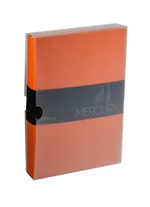Ежедневник недат. А5 136л "MERCURY" оранжевый, иск.кожа, тонир.блок, оранж.обрез, ляссе с мет.шильдом, Bruno Visconti