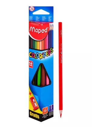 Карандаши цветные Maped, ColorPeps, 12 цветов с точилкой — 250565 — 1