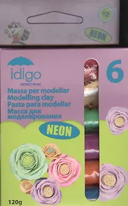 Масса для моделирования флюоресцентная IDIGO (6 цветов х 20гр) (sm613907) (упаковка)