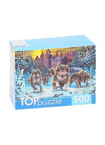 Пазл Волки и снежный замок TOPpuzzle 500 элементов ХТП500-4219