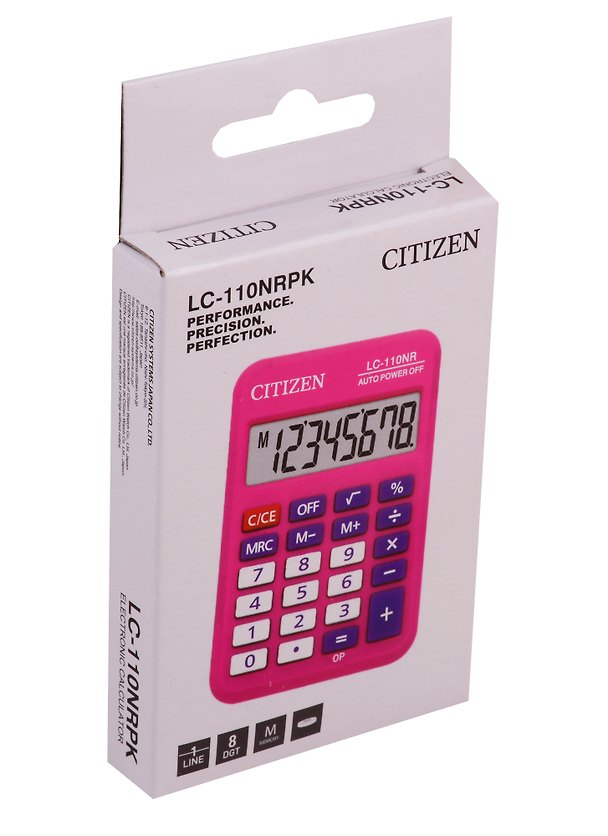 Калькулятор 8-разрядный карманный, розовый, LC-110NPK, Citizen 234969 — 1