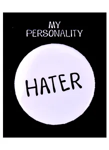Значок круглый Hater (белый) (металл) (38см) (ЗН2021-002)