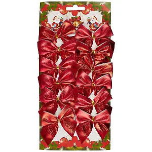 Ёлочное украшение «Бантики. Красный огонь», 12 штук