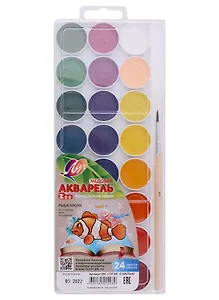 Краски акварельные 24цв "ZOO" пл/уп., с/к., Луч