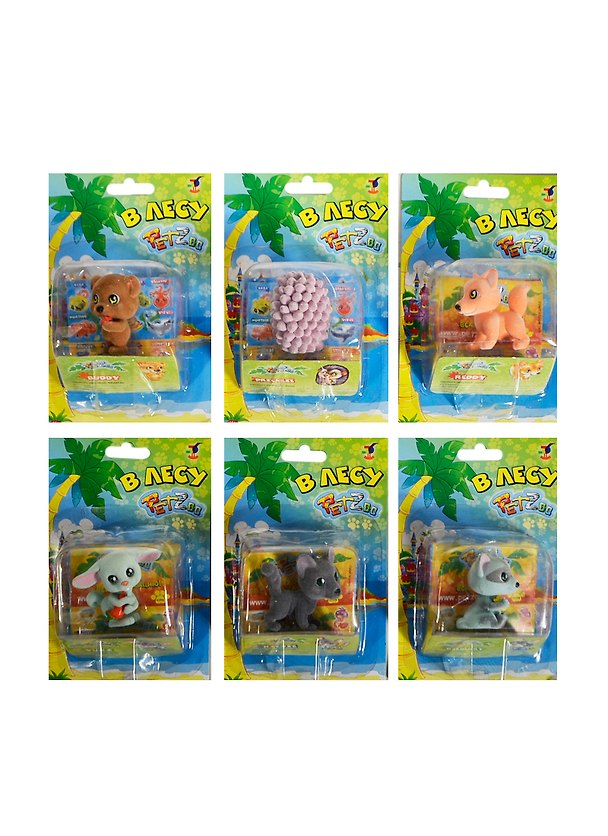 Игрушки PetZoo В лесу (PTZ-003) (6 видов) (4+) (блистер) 2444773 — 1