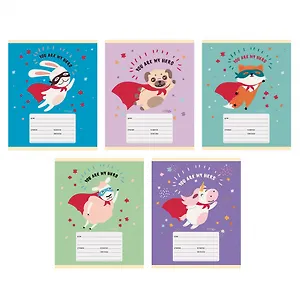 Тетрадь в линейку Listoff, "Супергерои", 12 листов, в ассортименте