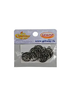 Фурнитура металл подвеска Дерево серебро (00009369) (11шт) (24х19х1мм) (10г) (упаковка)