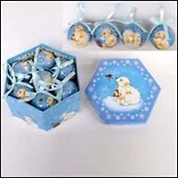 Набор из 7-и новогодних украшений "Шар" (7см) (554591) (Ремеко РС) 2338377