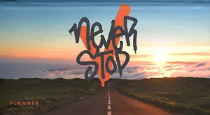 Планинг недат. 64л "Never stop" карманный, 7БЦ, мат.лам, выб.лак, офсет