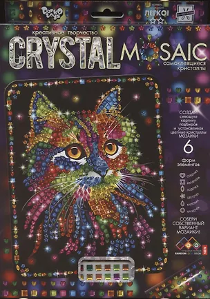 Набор для творчества ДАНКО-ТОЙС Crystal Mosaic Кот 2792686