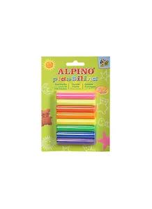 Пластилин 06цв+2 неоновых 136гр в блистере, ALPINO