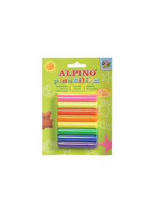 Пластилин 06цв+2 неоновых 136гр в блистере, ALPINO 229577