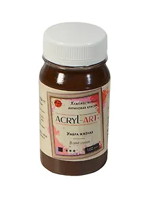 Краска акриловая "Акрил-Арт" умбра жжёная,100мл,банка, Таир