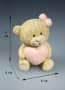 Мишка с сердцем полирезина (9см) (44418)