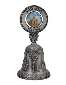 Колокольчик Москва (металл) (цв. античное олово, вст-цв) (039ATN-20-19)