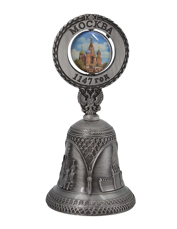 Колокольчик Москва (металл) (цв. античное олово, вст-цв) (039ATN-20-19) 3111890 — 1