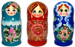 Сувенир, Матрешка. Цветы 5м, h-14см, дерево М05-0014-1АУ