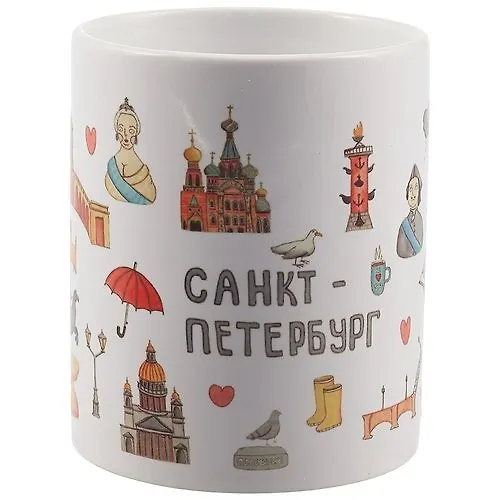 Кружка СПб "Санкт-Петербург. Символы города." (керамика) (330мл) (коробка) 2770381 — 3