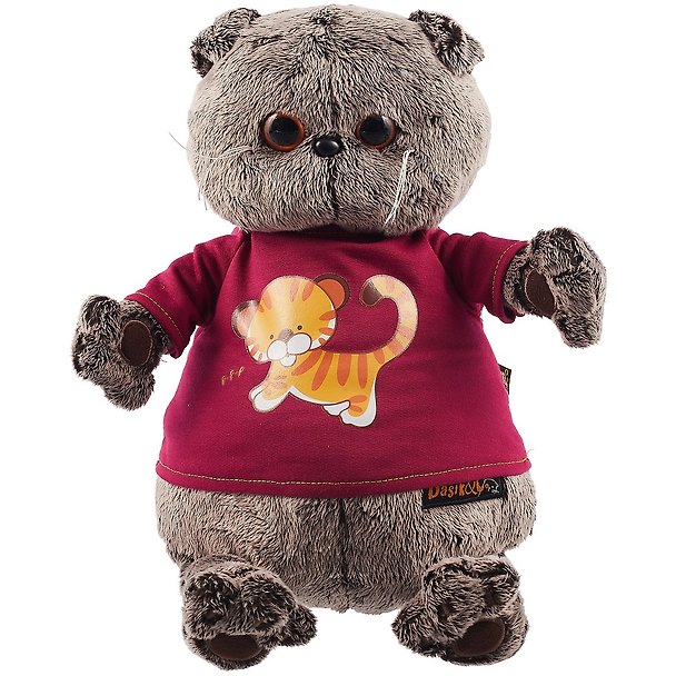 Игрушка мягкая Budi Basa, Басик в футболке с принтом Тигренок Ks30-143 2783873 — 1