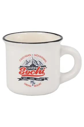 Кружка маленькая белая Сочи (фарфор) (75мл) (065-9-M-135-W) 3133787