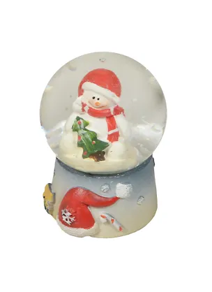 Фигурка новогодняя с водяным шаром Снеговик (4,5х4,5х6,5) (175-115) 2495115