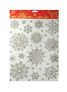 Новогоднее оконное украшение Снежинки серебряные объемные-1 (30х38) (38638)