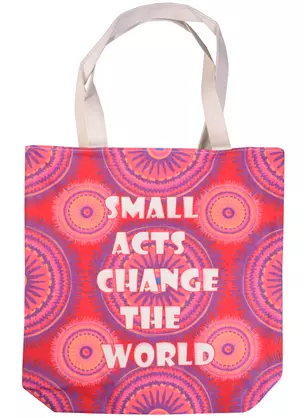 Сумка на молнии Small acts change (розовая) 37*38см — 2584511 — 1