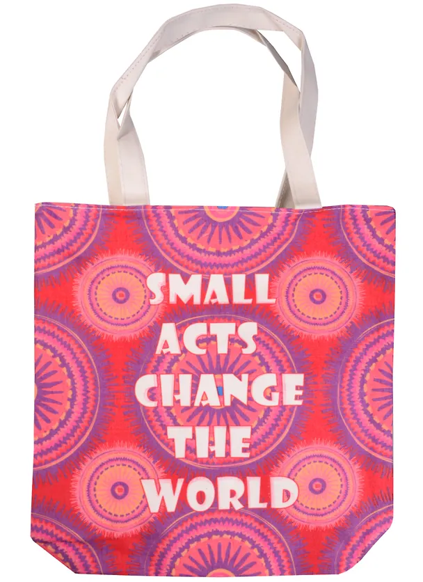 Сумка на молнии Small acts change (розовая) 37*38см 2584511 — 1