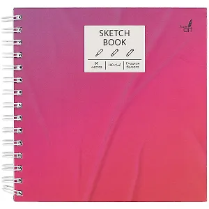 Скетчбук 195*195 80л "Glued Paper" белый офсет, 100г/м2, тв.обложка, широкая евроспираль