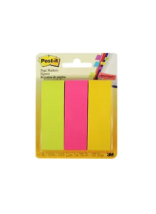 Закладки самоклеящиеся 75*25мм 3цв*100л бумажные, 3М 213747