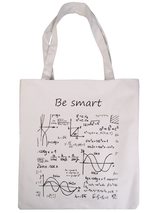 Сумка на молнии Формулы Be smart (белая) 37*38см 2584507 — 1