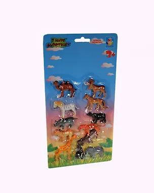 Набор 1toy В мире животных Дикие животные (Т53834) (12 шт) (30х15,5х2,5см) (блистер) 2394611