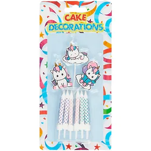 Набор свечей для торта Единороги (12шт) (6см) 2840298