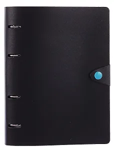 Тетрадь 80 листов, клетка, "Favorite Black. No 3" на кольцах, сменный блок, на кнопке