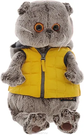 Игрушка мягкая Budi Basa, Басик в желтой жилетке с серым капюшоном 19см Ks19-058 2585753