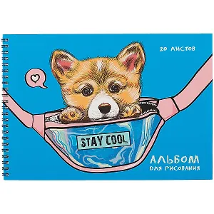 Альбом для рисования Listoff, "Милота", А4, 20 листов, на спирали